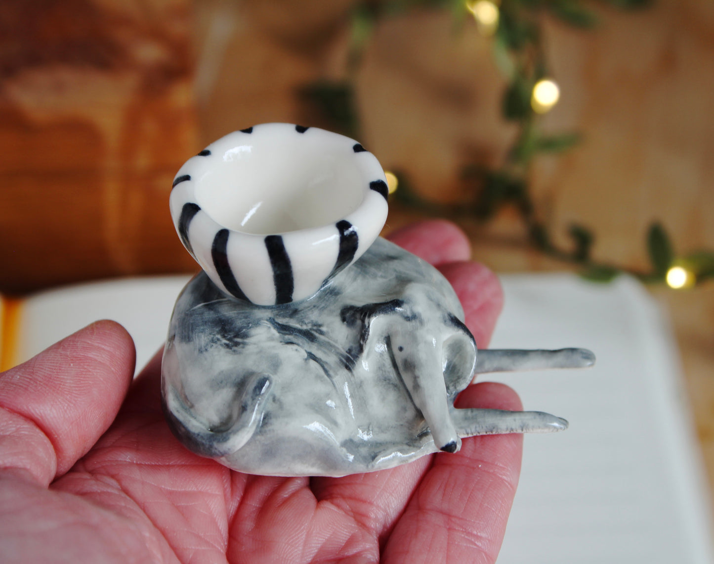 Ceramic Greyhound ring dish