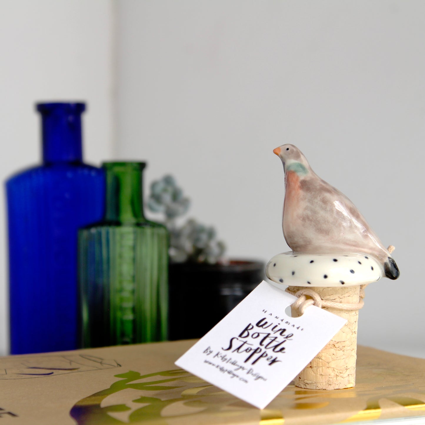 Wood Pigeon Bottle Stopper