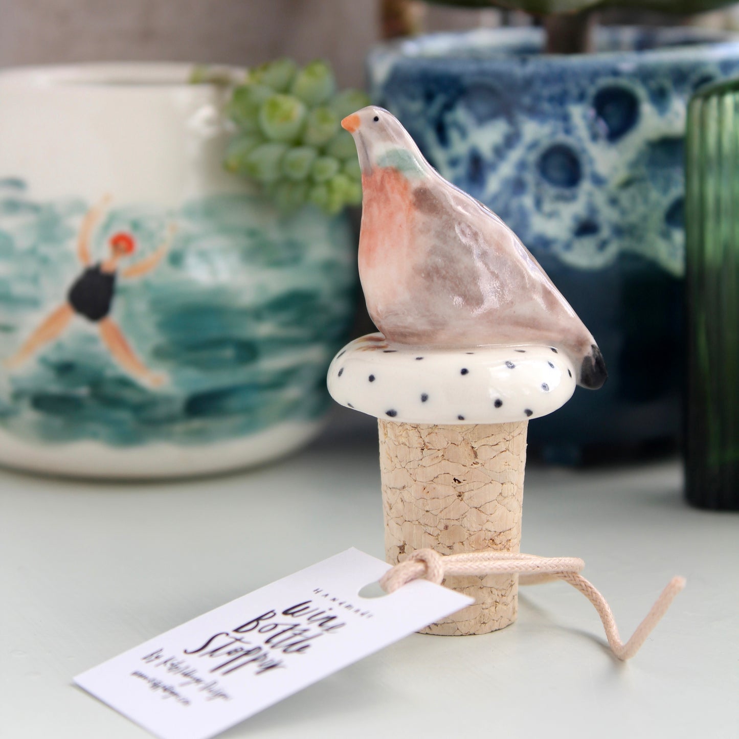 Wood Pigeon Bottle Stopper