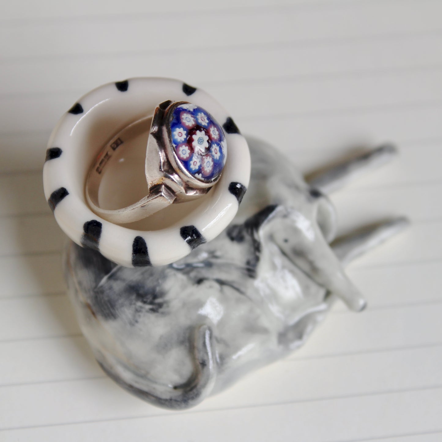 Ceramic Greyhound ring dish