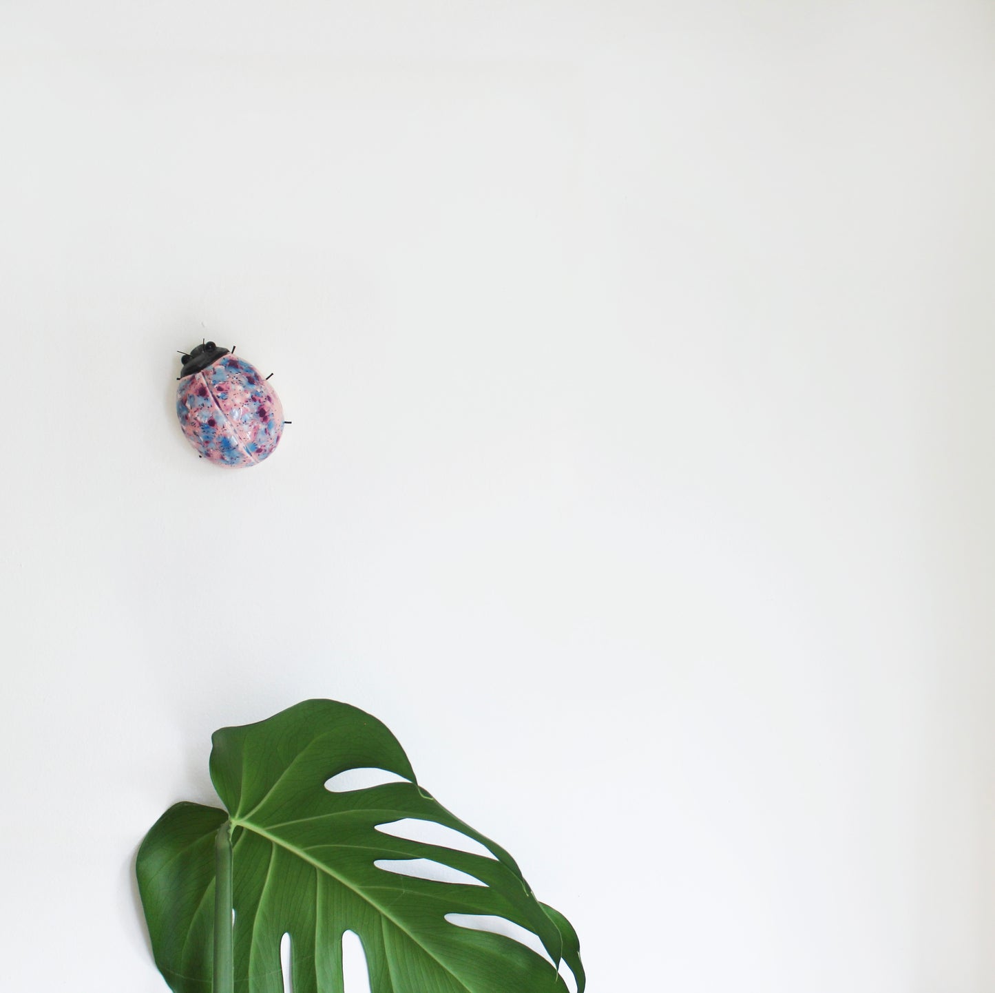 Pink Speckled Ladybird Ceramic Wall Decor
