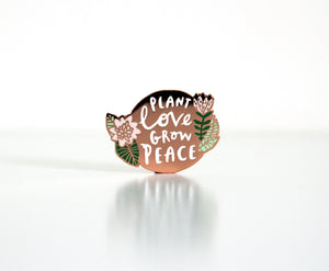 rose gold enamel pin by Katy Pillinger Designs