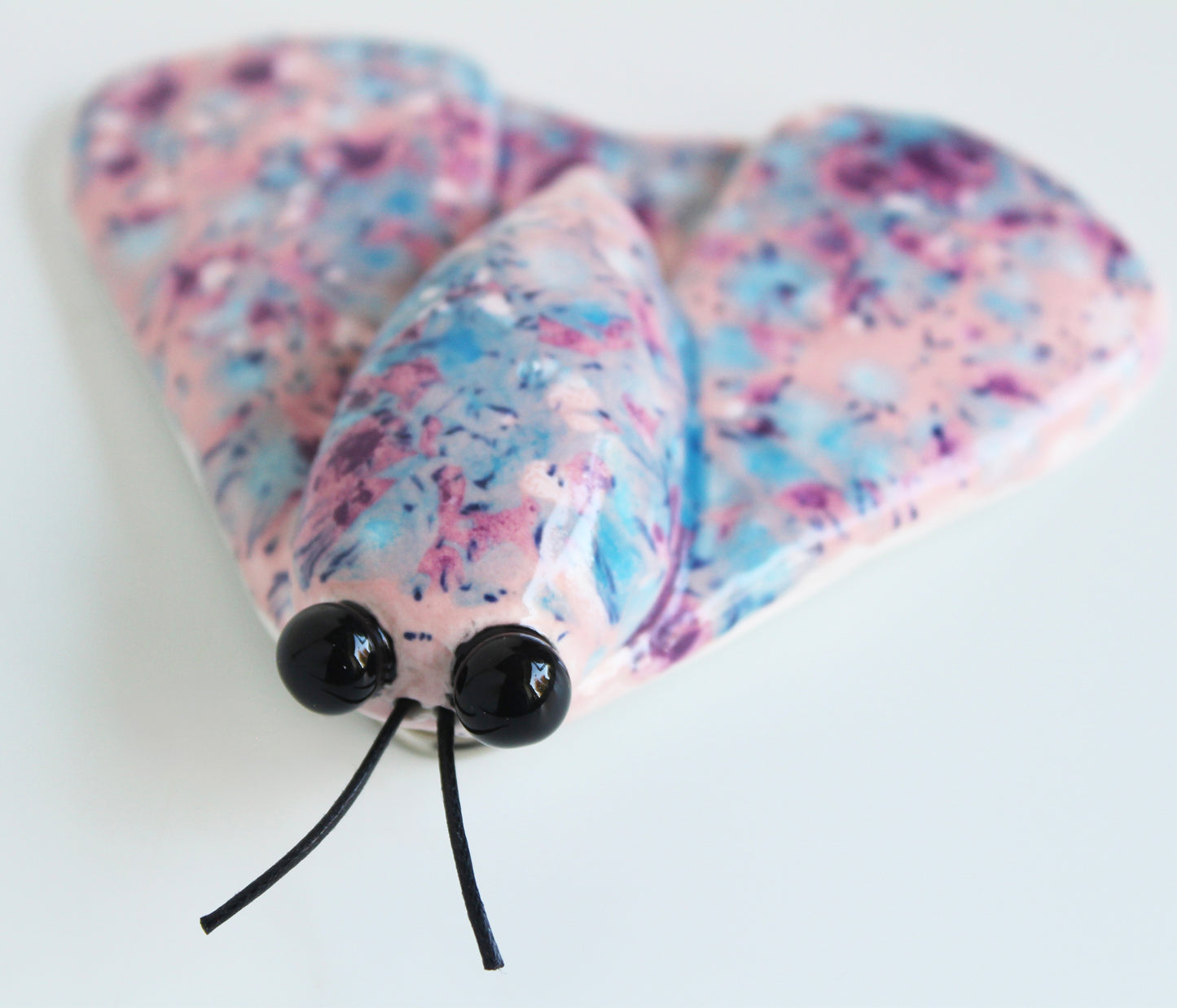 Ceramic Pink Speckled Moth Wall Decor