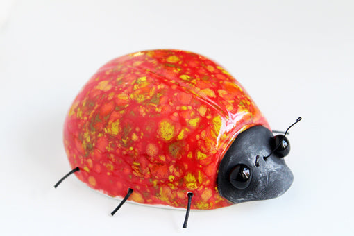 Red Speckled Ladybird Ceramic Wall Decor