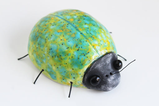 Ceramic Green Spotted Ladybird Wall Decor