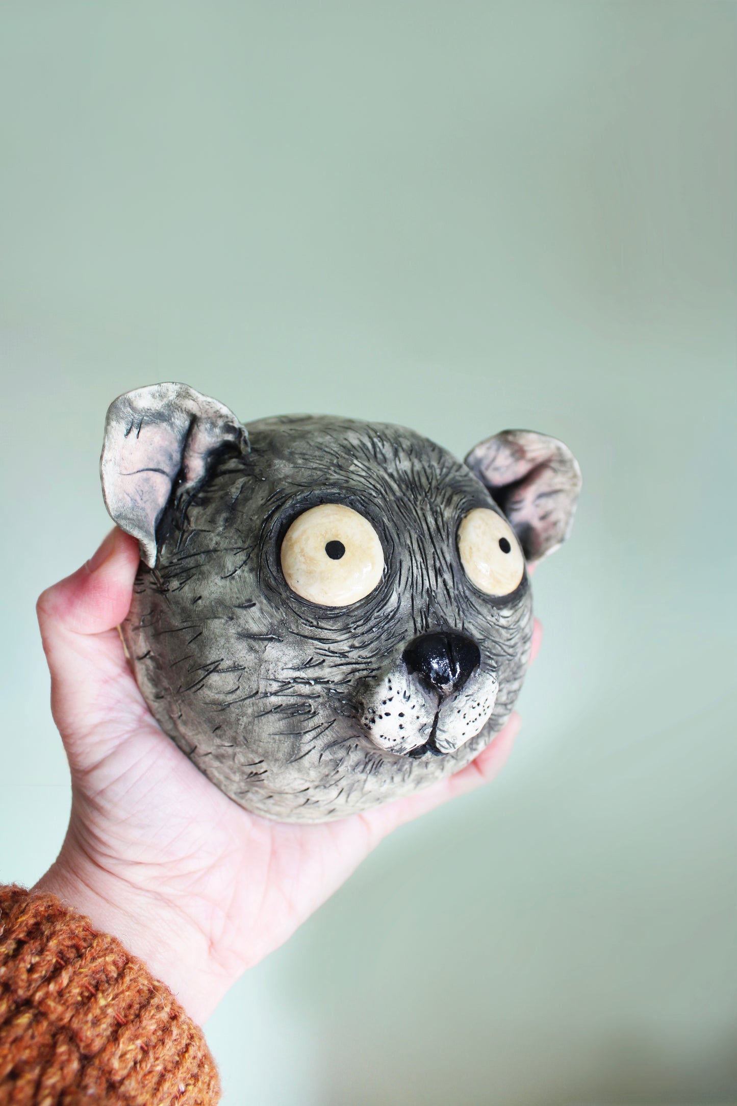 Ceramic Slow Loris animal head