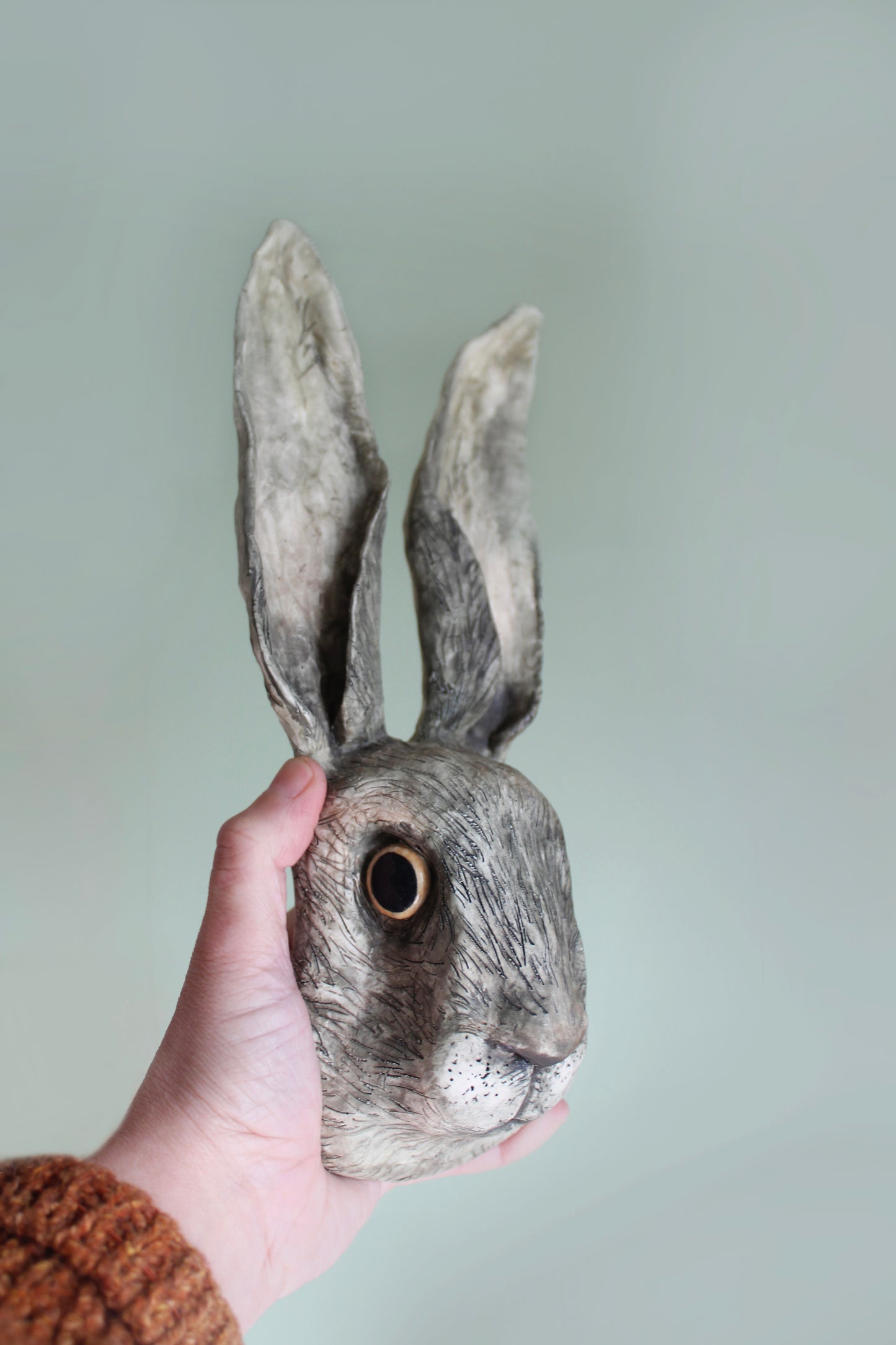 Ceramic Hare Animal Head for the wall