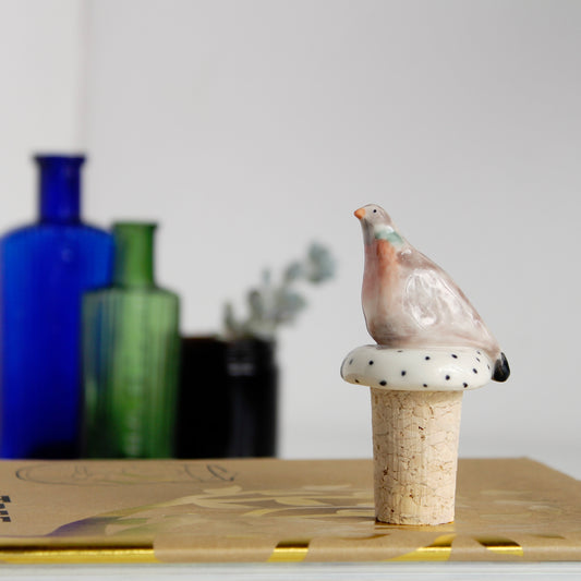 Wood Pigeon Bottle Stopper