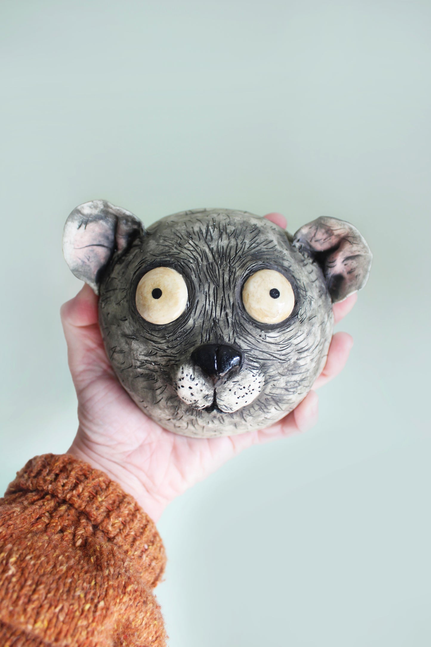 Ceramic Slow Loris animal head