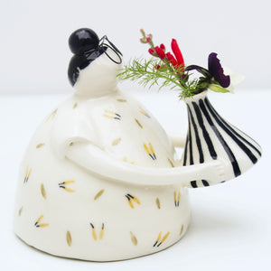 Ceramic Stargazer with Flower Vase