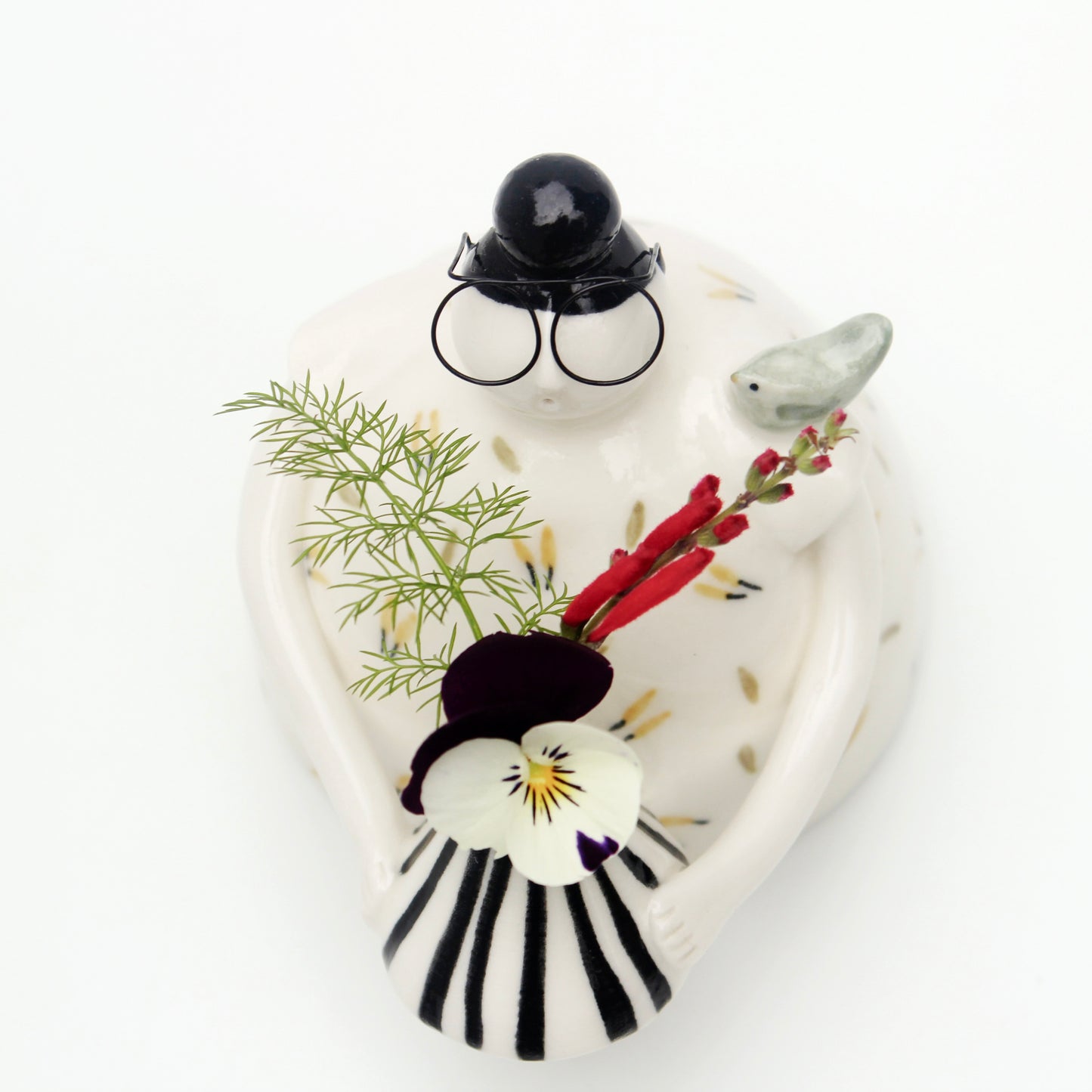 Ceramic Stargazer with Flower Vase