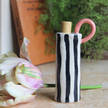 Small striped single stem bottle vase