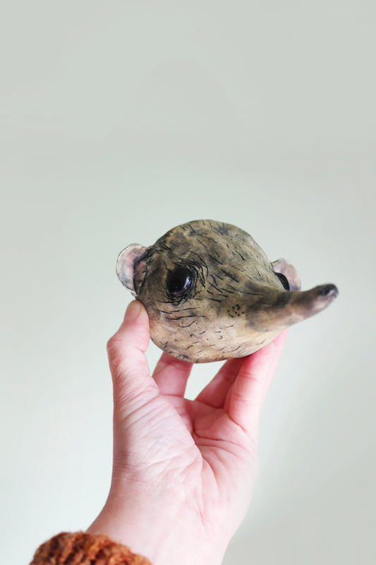 Ceramic Elephant Shrew Animal Head