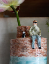 Man and Dog Chimney Pot Vase