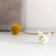 Mini Snow Fox Ceramic Pin