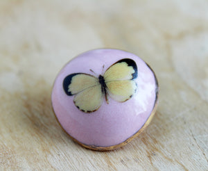 Ceramic Brooch with Butterfly
