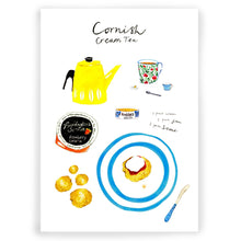 Cornish Cream Tea Illustration Print