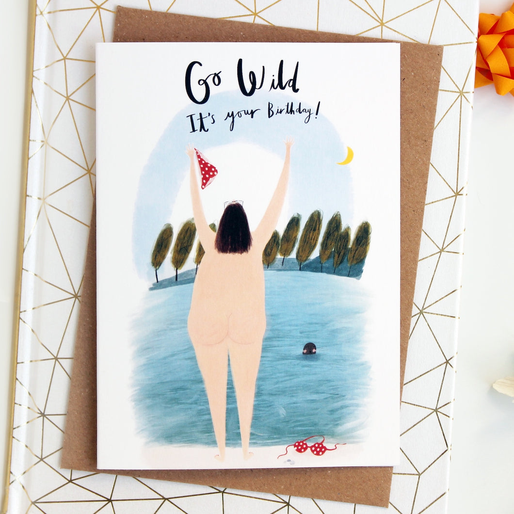 Go Wild Swimmer Birthday Card