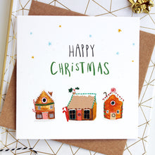 Pack of 6 Gingerbread Houses Christmas cards