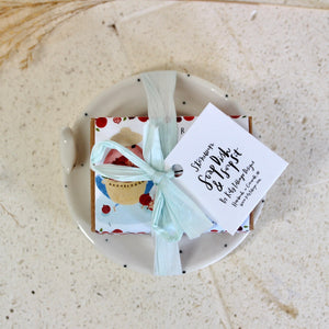 Ceramic Soap Dish & Soap Gift Set