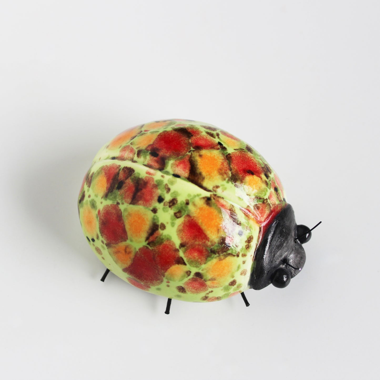 Ceramic Green Spotted Ladybird Wall Decor
