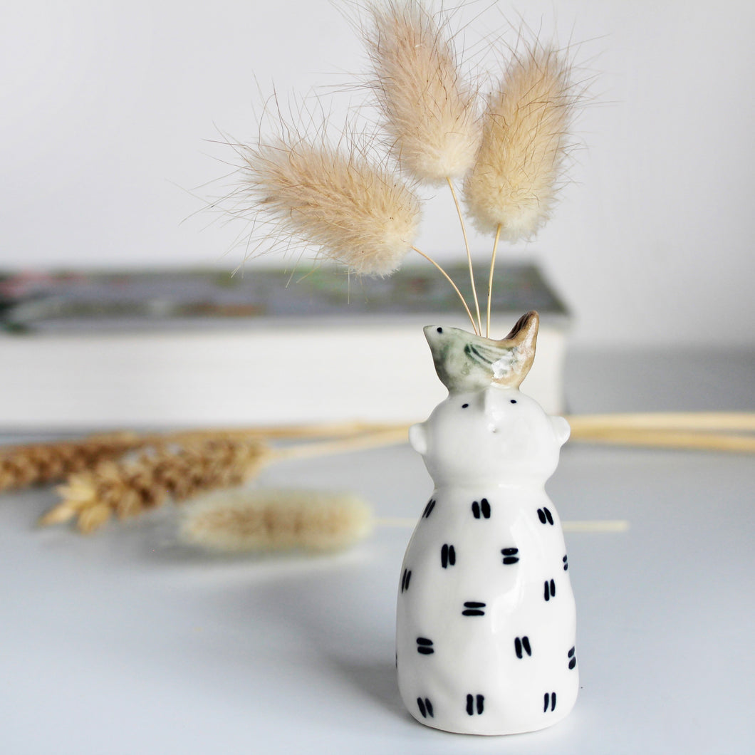 Miniature Ceramic Dried Grass Holder