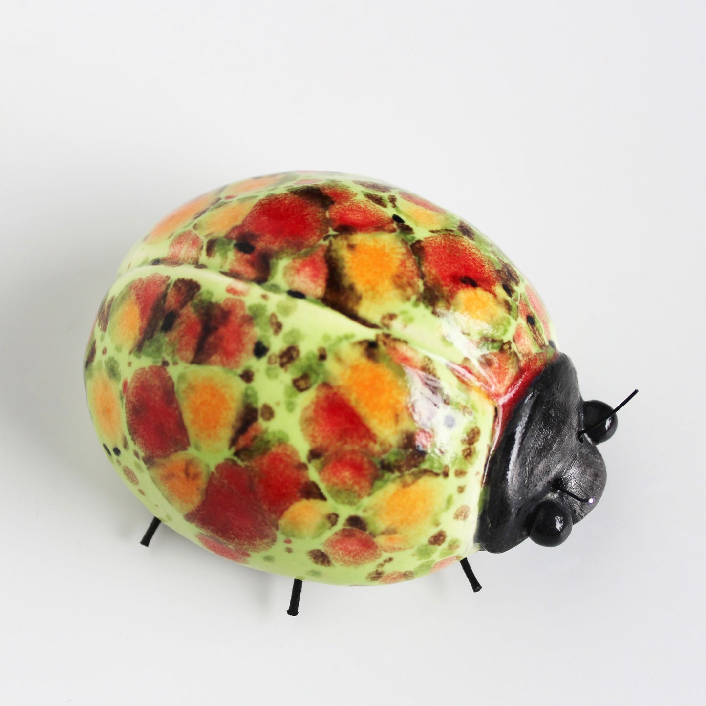 Ceramic Green Spotted Ladybird Wall Decor