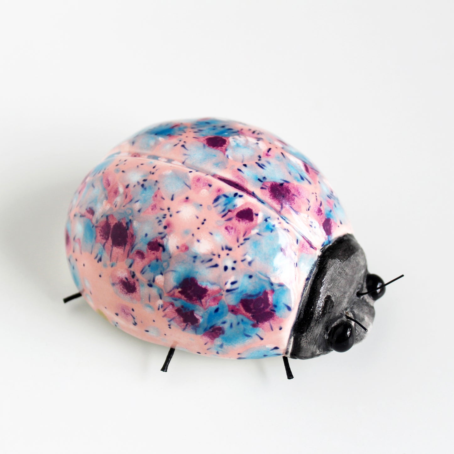 Pink Speckled Ladybird Ceramic Wall Decor