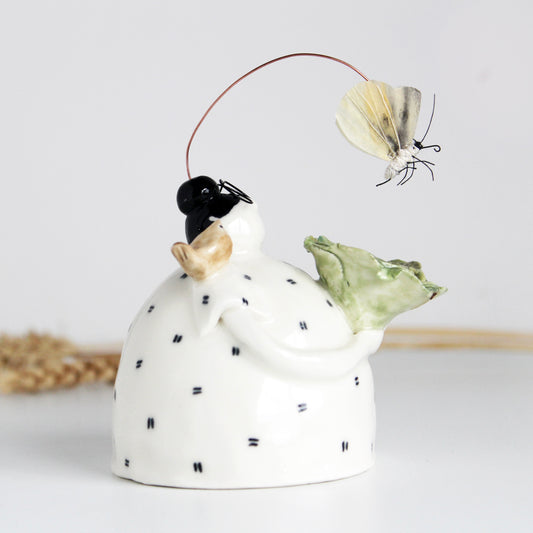 Ceramic Stargazer with Cabbage White Butterfly