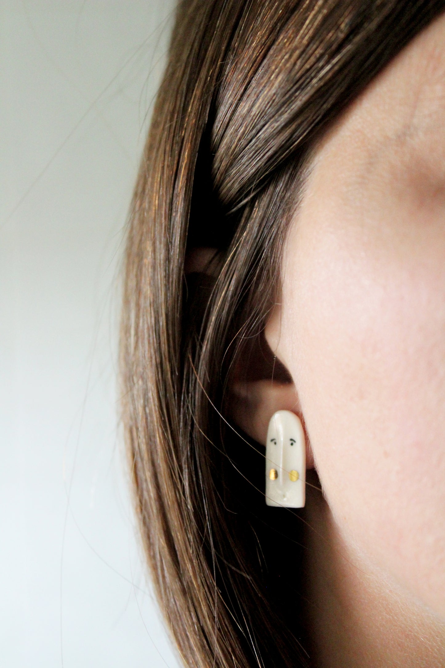 Ceramic Long Face Earrings