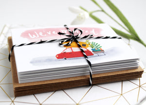 Pack of 8 change of address cards by Katy Pillinger Designs