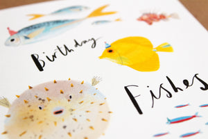 Puffer Fish Funny illustrated greetings card