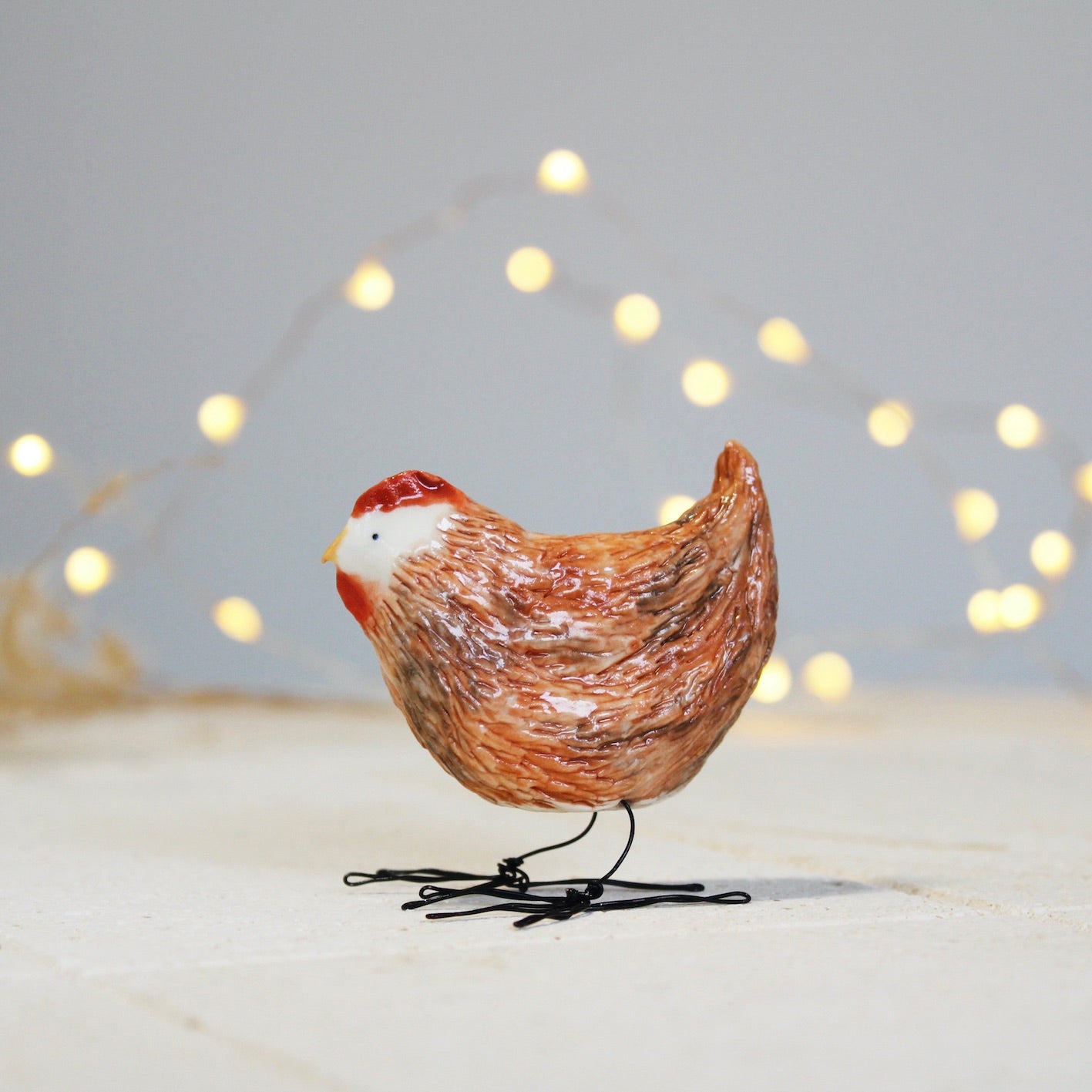 Ceramic Common Brown Chicken