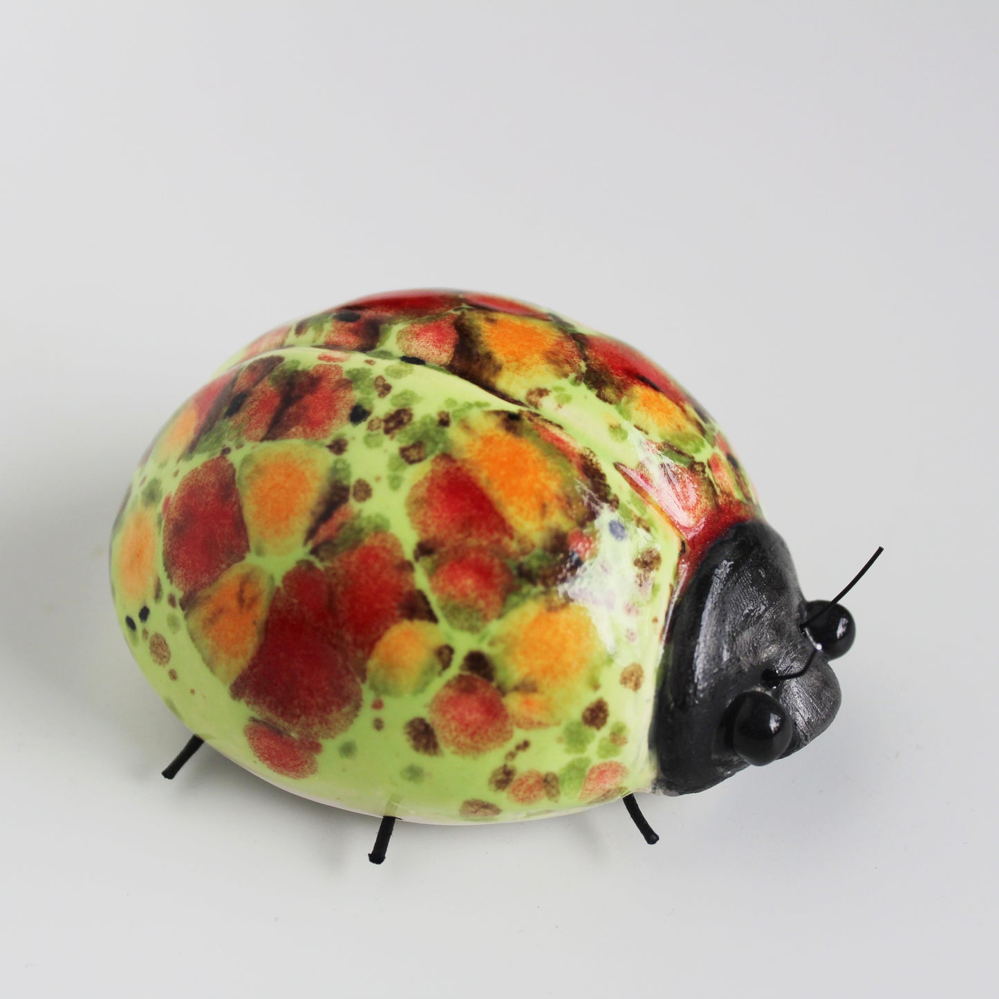 Ceramic Green Spotted Ladybird Wall Decor