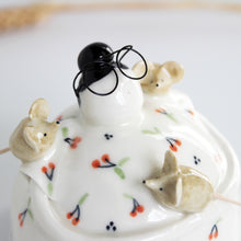 Ceramic Stargazer with Three Little Mice.