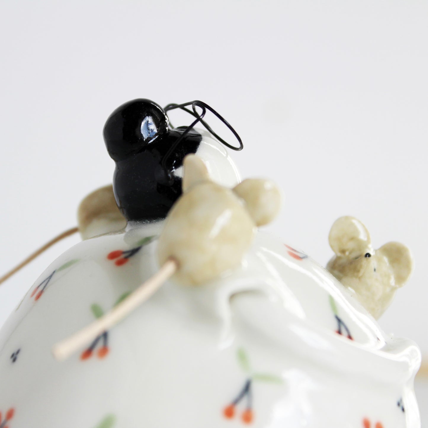 Ceramic Stargazer with Three Little Mice.