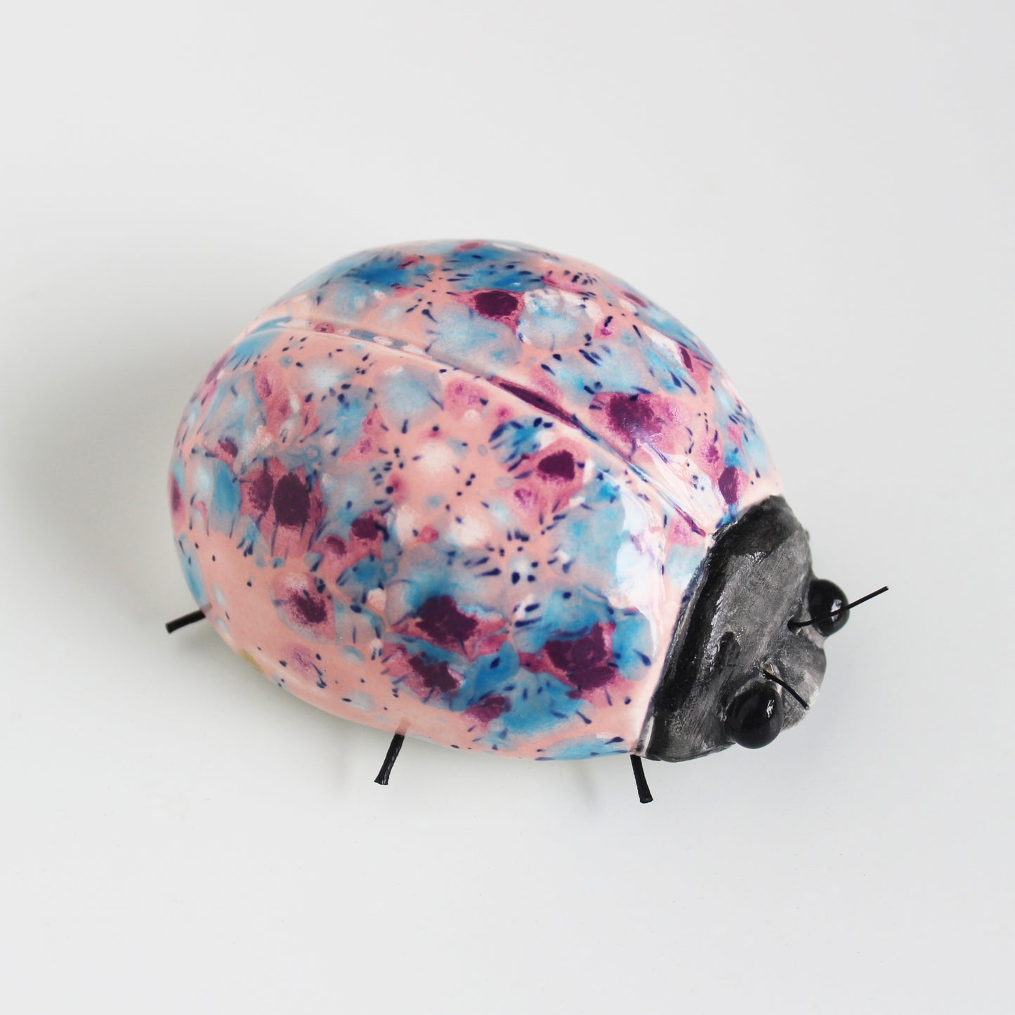 Pink Speckled Ladybird Ceramic Wall Decor