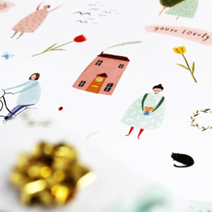 quirky gift wrapping paper by Katy Pillinger Designs